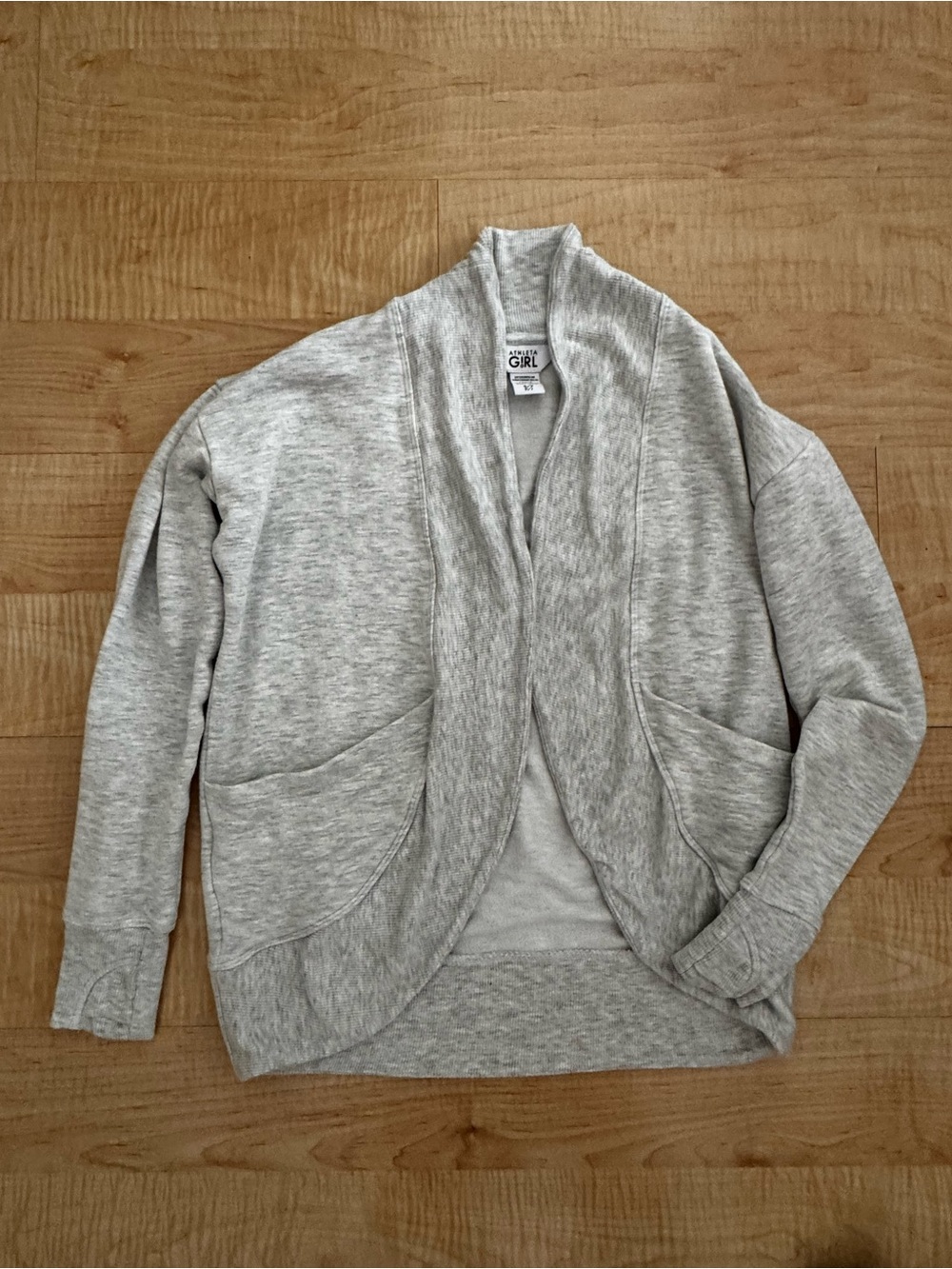 Athleta Girl Cozy Grey Open-Front Cardigan size Small